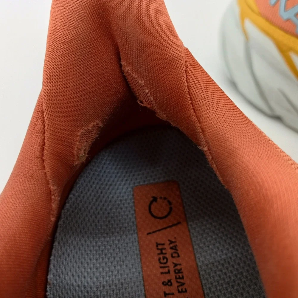 Hoka Clifton 8‎ Wide Womens 10D Running Shoes Orange 1121375 SBSCR